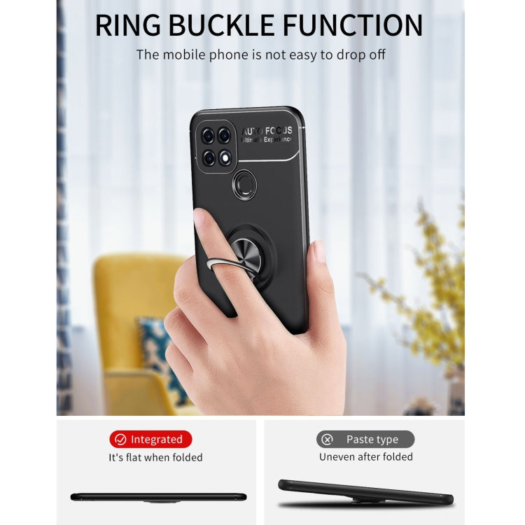 For OPPO A15s Metal Ring Holder 360 Degree Rotating TPU Case
