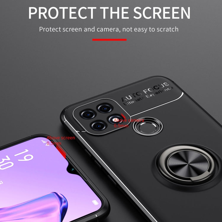 For OPPO A15s Metal Ring Holder 360 Degree Rotating TPU Case