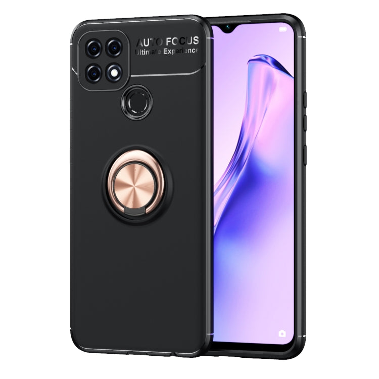 For OPPO A15s Metal Ring Holder 360 Degree Rotating TPU Case