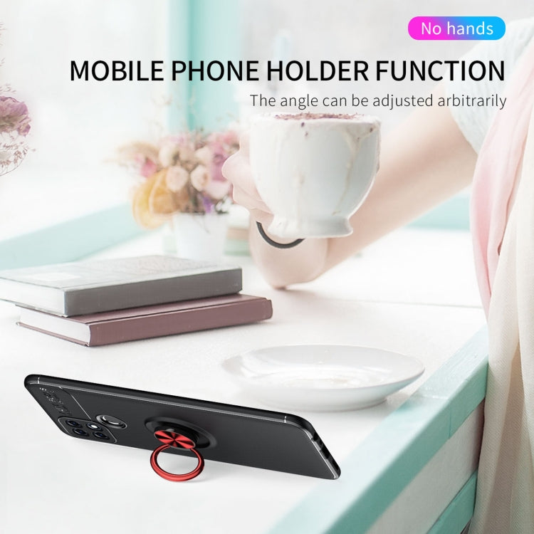 For OPPO A15s Metal Ring Holder 360 Degree Rotating TPU Case