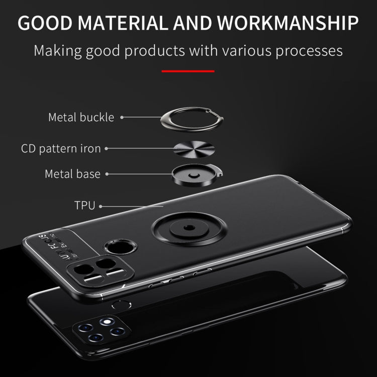 For OPPO A15s Metal Ring Holder 360 Degree Rotating TPU Case