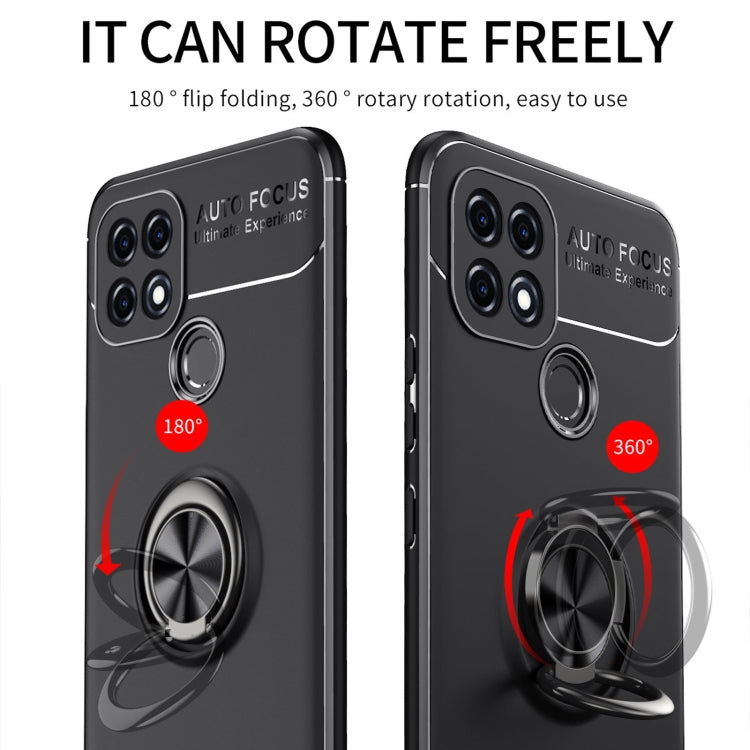 For OPPO A15s Metal Ring Holder 360 Degree Rotating TPU Case