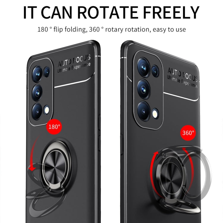 For OPPO Reno5 5G Metal Ring Holder 360 Degree Rotating TPU Case
