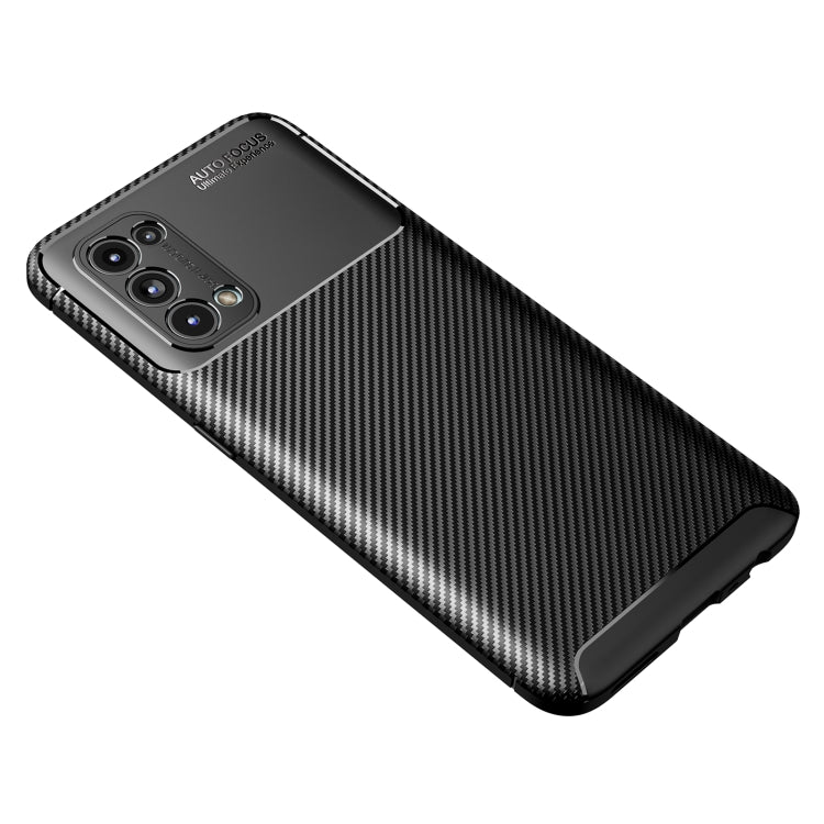 For OPPO Reno5 5G Carbon Fiber Texture Shockproof TPU Case
