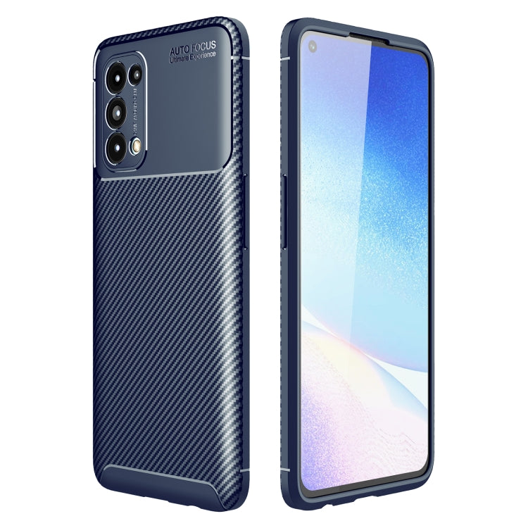 For OPPO Reno5 5G Carbon Fiber Texture Shockproof TPU Case