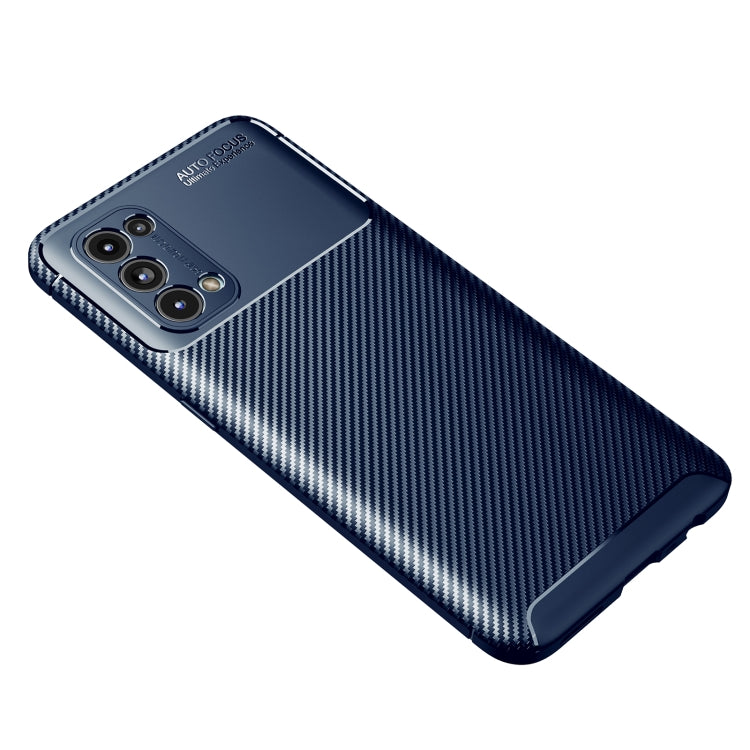 For OPPO Reno5 5G Carbon Fiber Texture Shockproof TPU Case