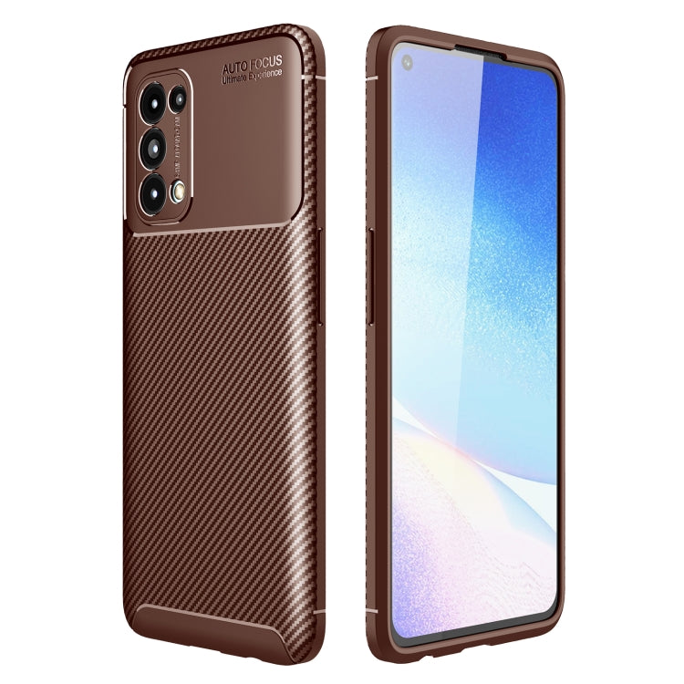 For OPPO Reno5 5G Carbon Fiber Texture Shockproof TPU Case