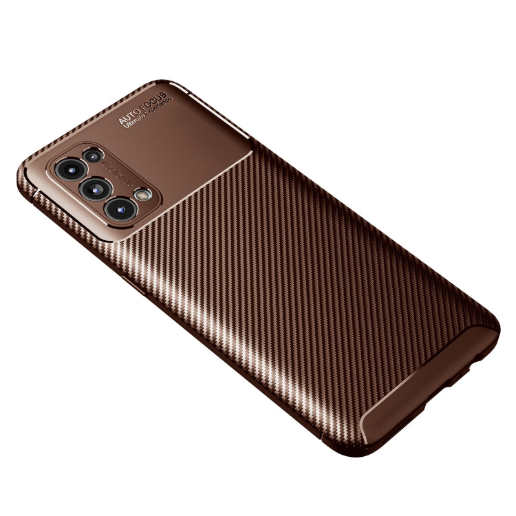 For OPPO Reno5 5G Carbon Fiber Texture Shockproof TPU Case