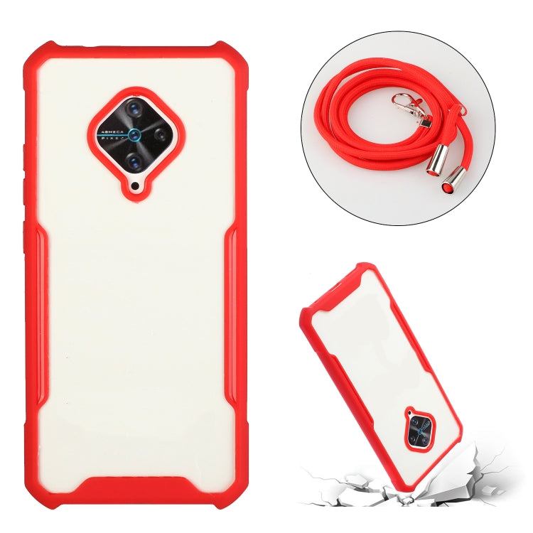 For vivo S1 Pro (Indian Version) / Y9s Acrylic + Color TPU Shockproof Case with Neck Lanyard