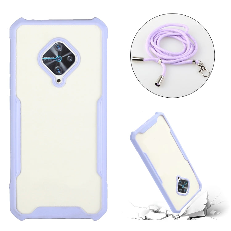 For vivo S1 Pro (Indian Version) / Y9s Acrylic + Color TPU Shockproof Case with Neck Lanyard