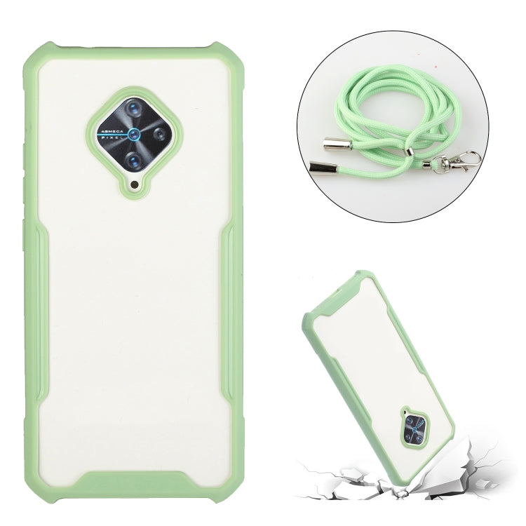 For vivo S1 Pro (Indian Version) / Y9s Acrylic + Color TPU Shockproof Case with Neck Lanyard