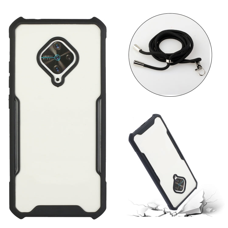 For vivo S1 Pro (Indian Version) / Y9s Acrylic + Color TPU Shockproof Case with Neck Lanyard