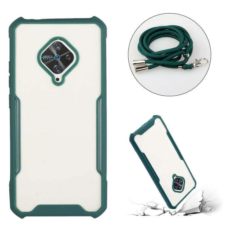 For vivo S1 Pro (Indian Version) / Y9s Acrylic + Color TPU Shockproof Case with Neck Lanyard