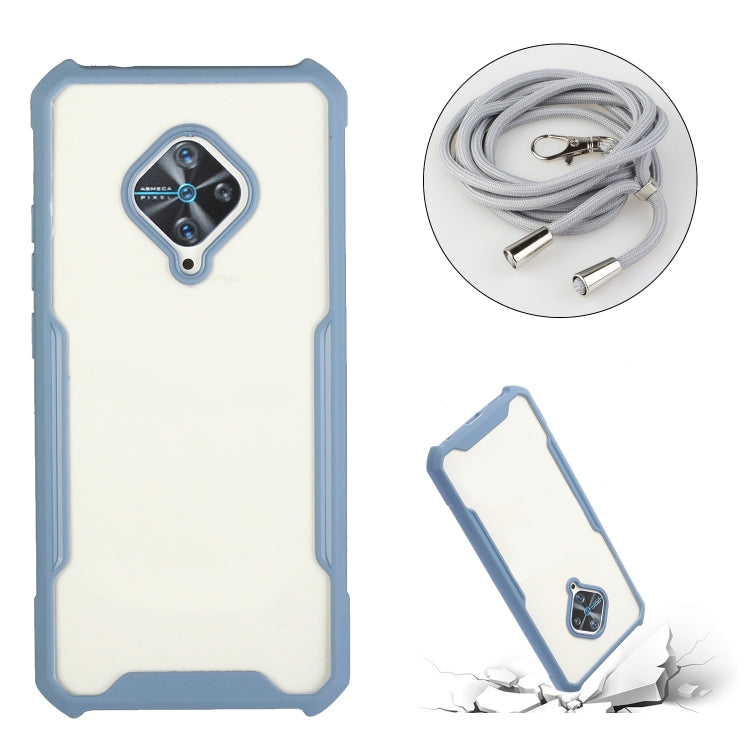 For vivo S1 Pro (Indian Version) / Y9s Acrylic + Color TPU Shockproof Case with Neck Lanyard