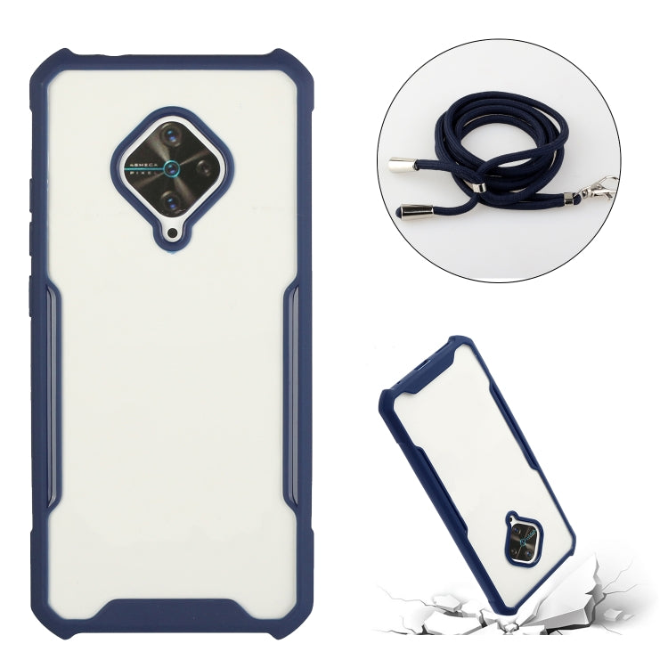 For vivo S1 Pro (Indian Version) / Y9s Acrylic + Color TPU Shockproof Case with Neck Lanyard