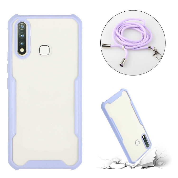 For vivo U3 / Y19 Acrylic + Color TPU Shockproof Case with Neck Lanyard