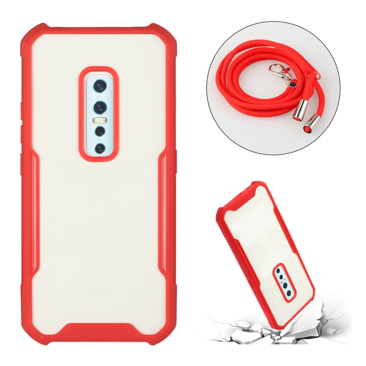 For vivo V17 Pro Acrylic + Color TPU Shockproof Case with Neck Lanyard
