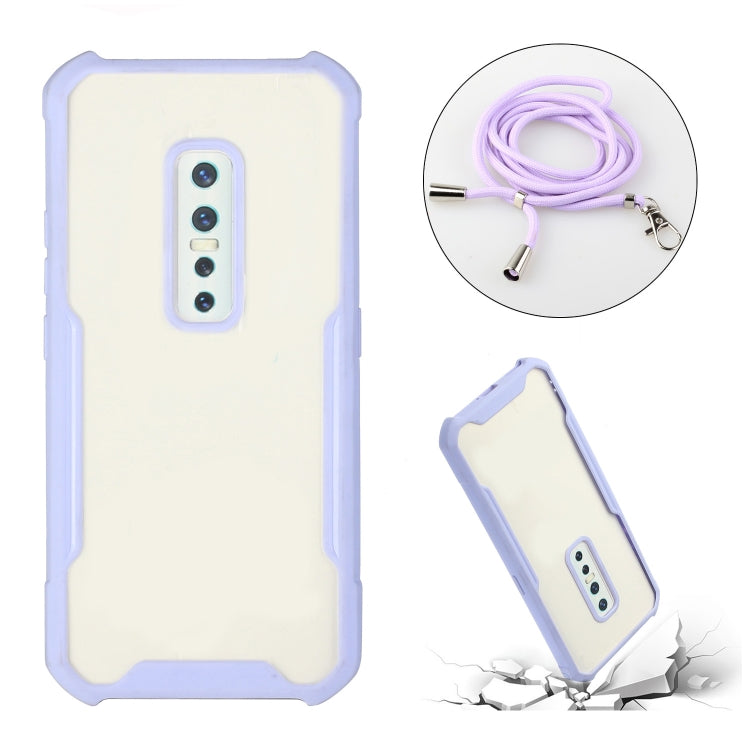 For vivo V17 Pro Acrylic + Color TPU Shockproof Case with Neck Lanyard