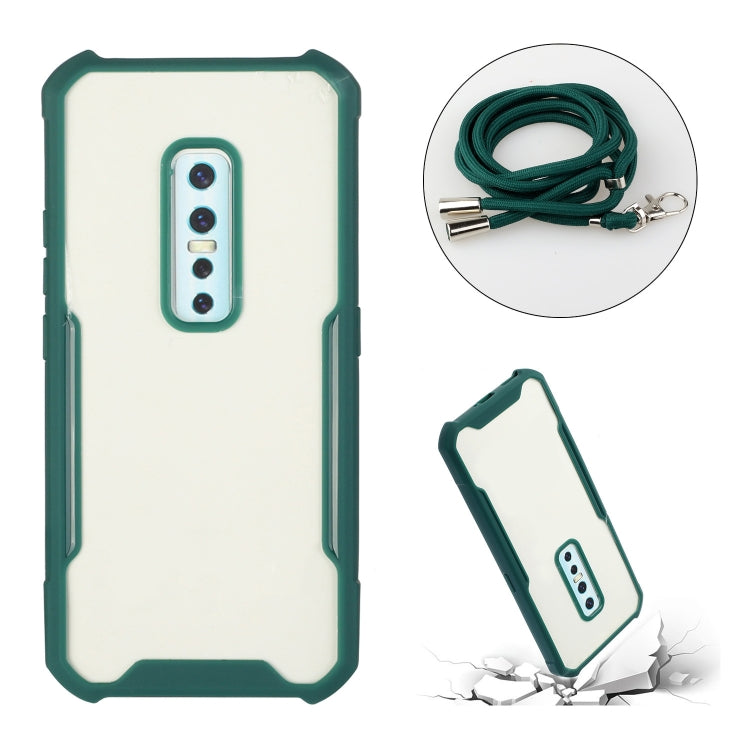 For vivo V17 Pro Acrylic + Color TPU Shockproof Case with Neck Lanyard