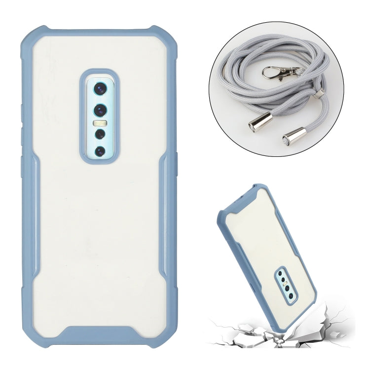 For vivo V17 Pro Acrylic + Color TPU Shockproof Case with Neck Lanyard