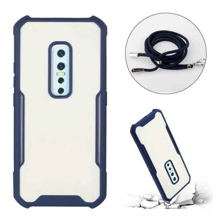 For vivo V17 Pro Acrylic + Color TPU Shockproof Case with Neck Lanyard