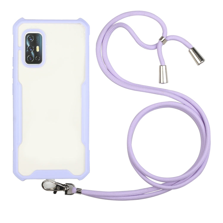 For vivo V17 (Indian Version) Acrylic + Color TPU Shockproof Case with Neck Lanyard