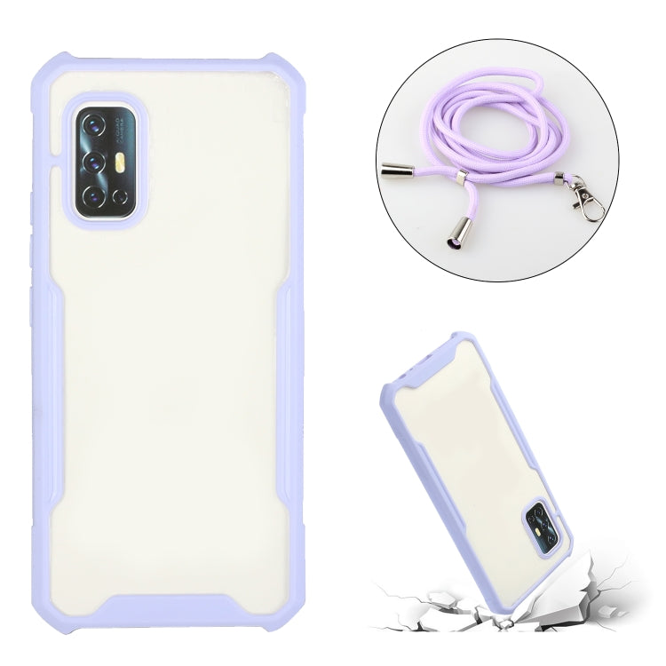 For vivo V17 (Indian Version) Acrylic + Color TPU Shockproof Case with Neck Lanyard