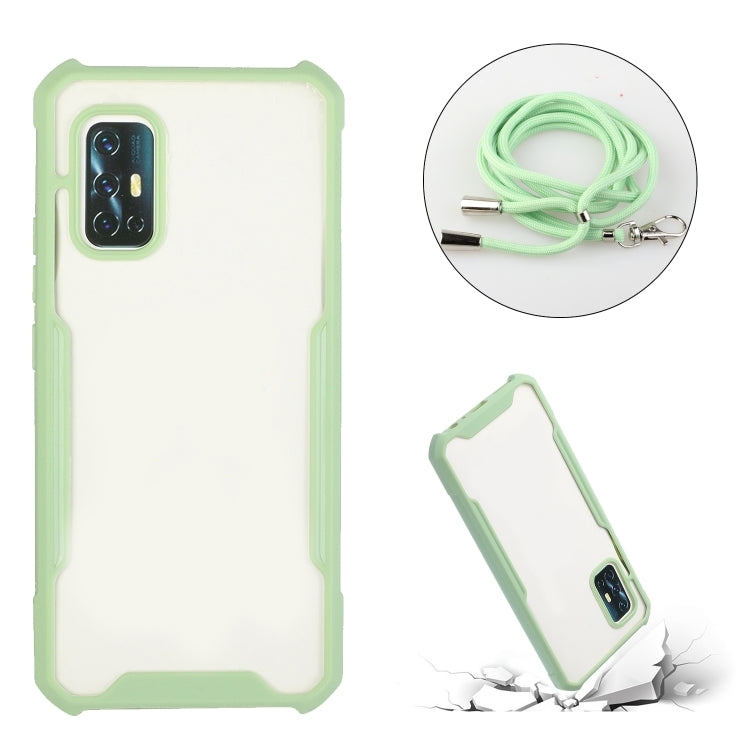 For vivo V17 (Indian Version) Acrylic + Color TPU Shockproof Case with Neck Lanyard