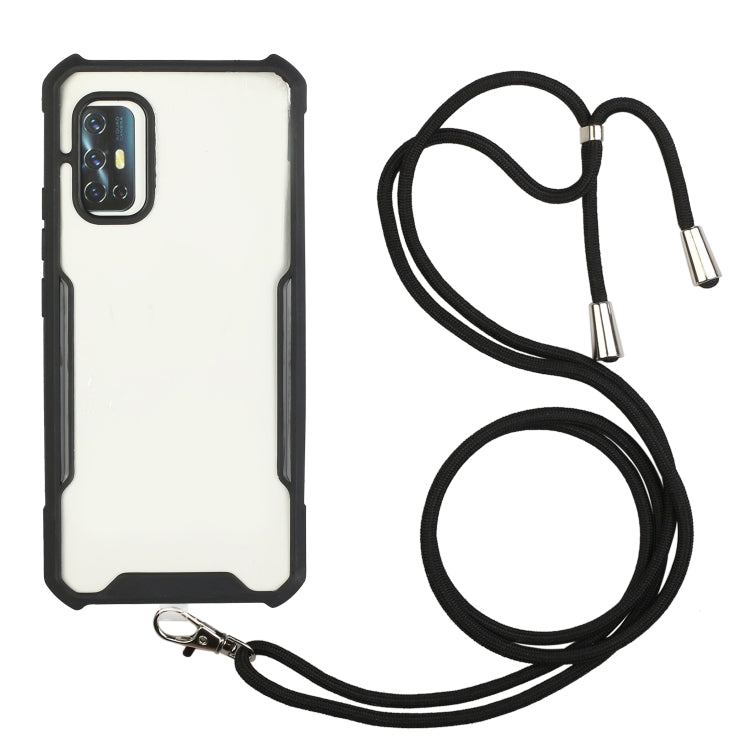 For vivo V19 (Indian Version) Acrylic + Color TPU Shockproof Case with Neck Lanyard
