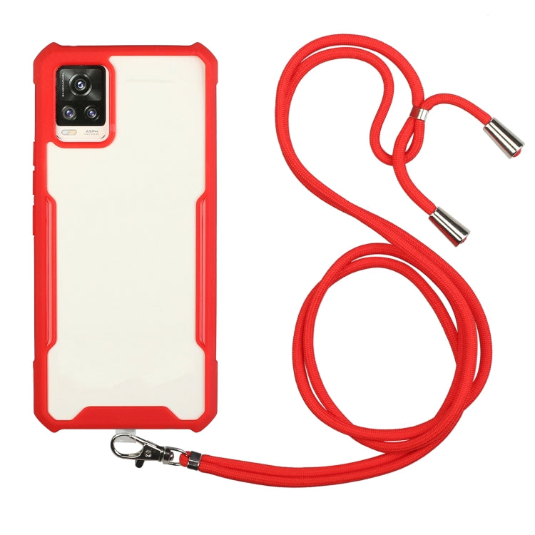 For vivo V20 Acrylic + Color TPU Shockproof Case with Neck Lanyard