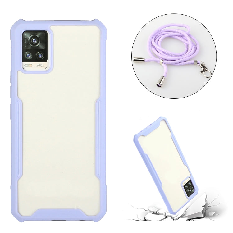 For vivo V20 Acrylic + Color TPU Shockproof Case with Neck Lanyard