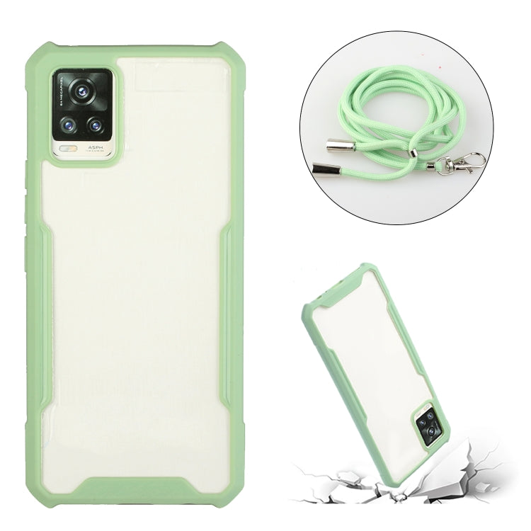 For vivo V20 Acrylic + Color TPU Shockproof Case with Neck Lanyard
