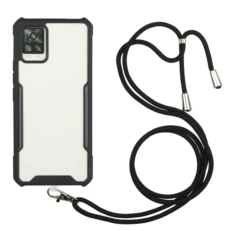 For vivo V20 Acrylic + Color TPU Shockproof Case with Neck Lanyard