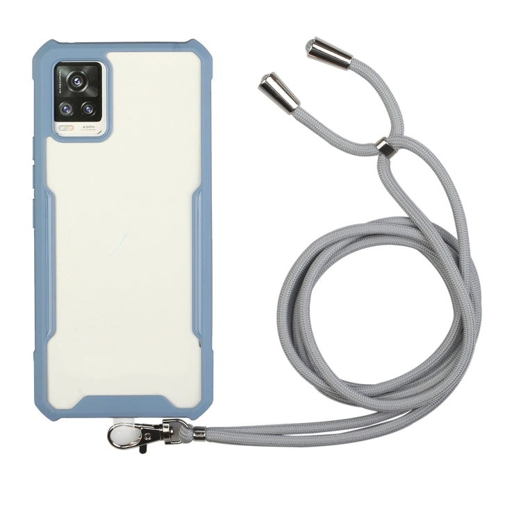 For vivo V20 Acrylic + Color TPU Shockproof Case with Neck Lanyard