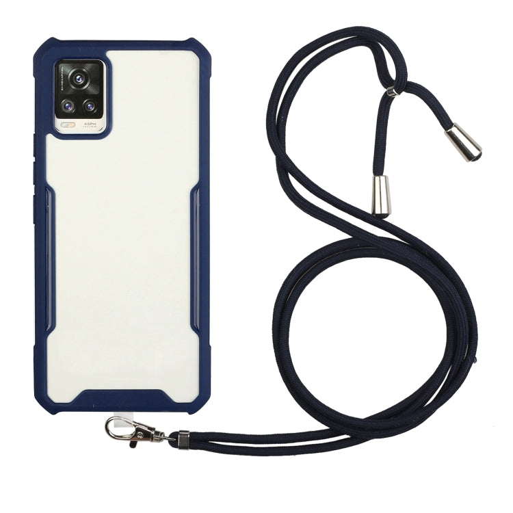For vivo V20 Acrylic + Color TPU Shockproof Case with Neck Lanyard