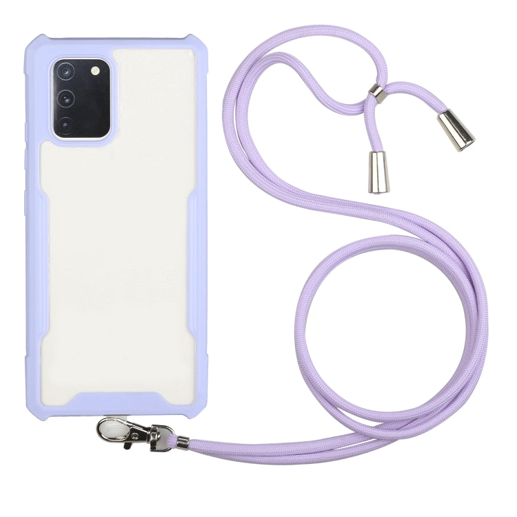 For vivo V20 SE Acrylic + Color TPU Shockproof Case with Neck Lanyard