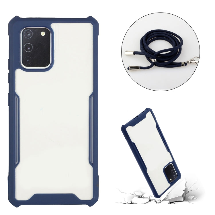 For vivo V20 SE Acrylic + Color TPU Shockproof Case with Neck Lanyard