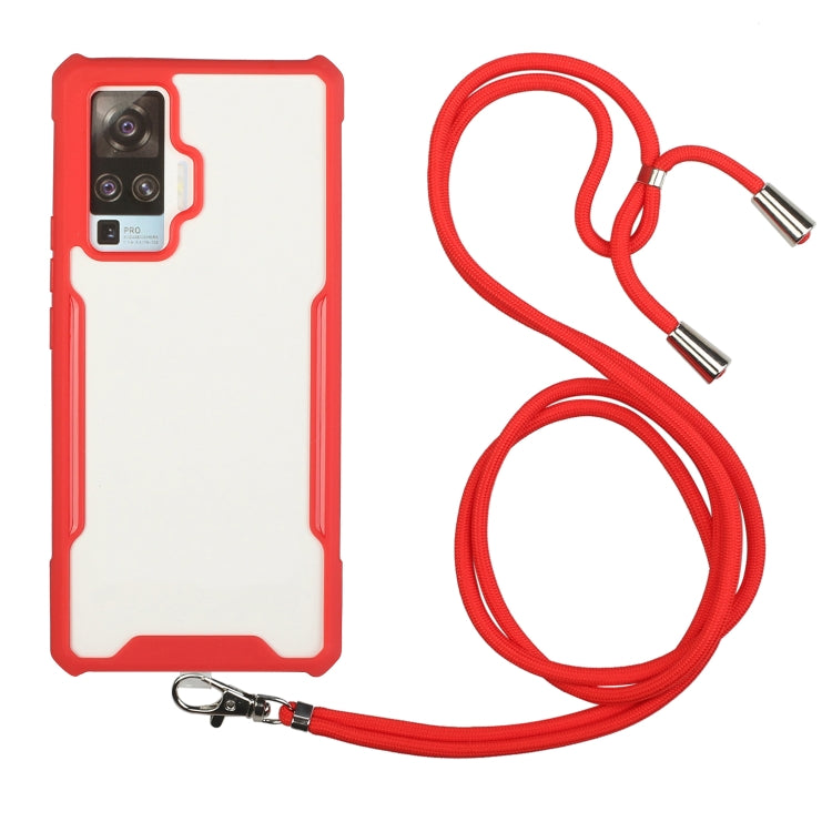 For vivo X50 Pro Acrylic + Color TPU Shockproof Case with Neck Lanyard