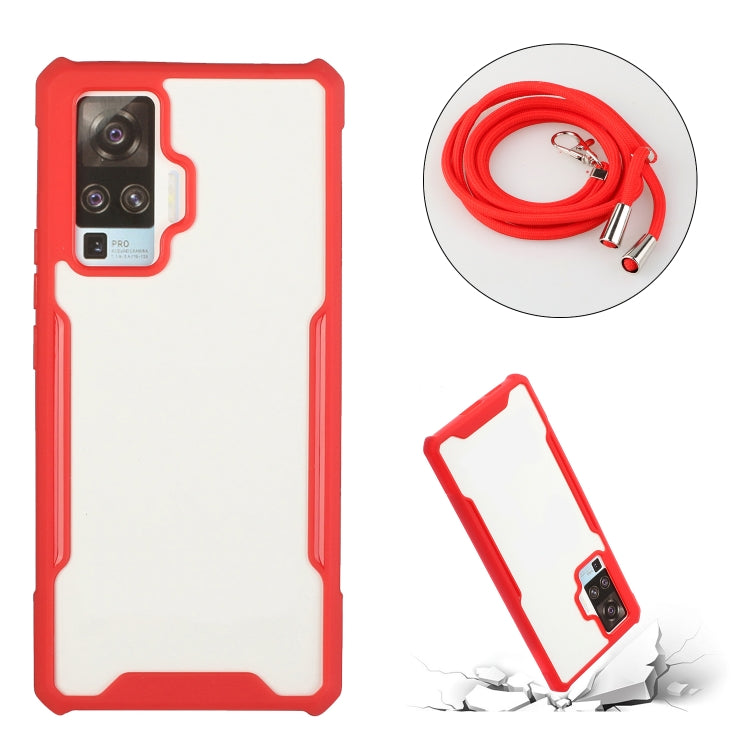 For vivo X50 Pro Acrylic + Color TPU Shockproof Case with Neck Lanyard