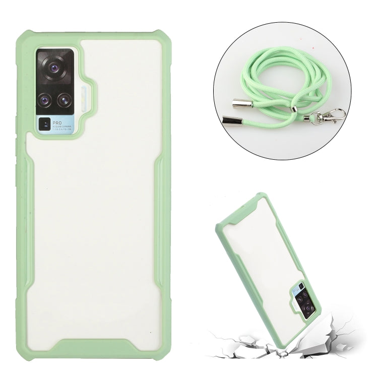For vivo X50 Pro Acrylic + Color TPU Shockproof Case with Neck Lanyard