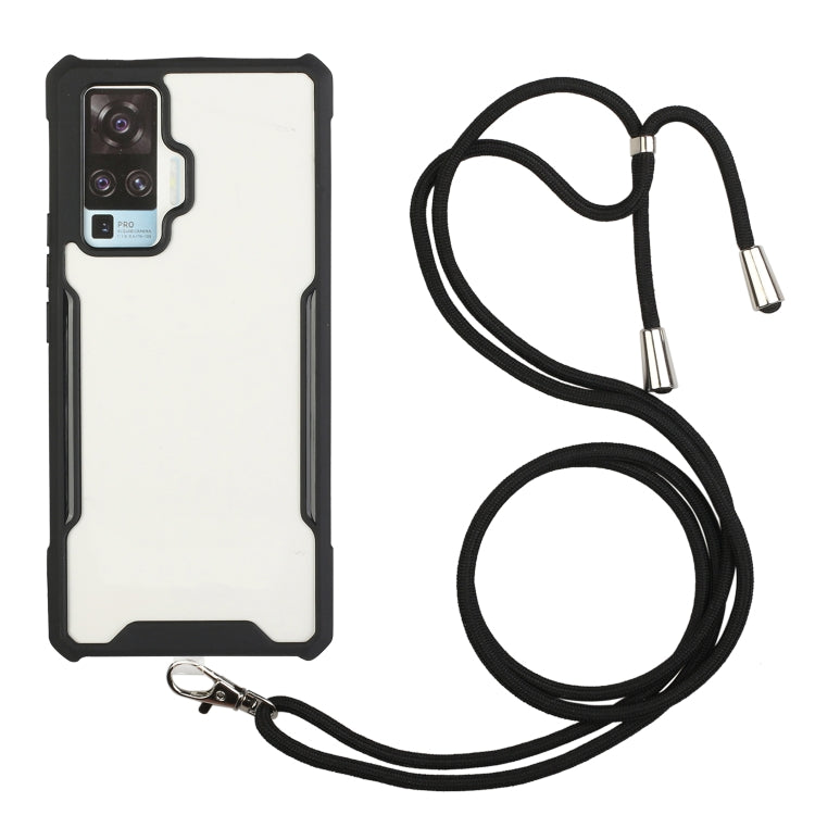 For vivo X50 Pro Acrylic + Color TPU Shockproof Case with Neck Lanyard