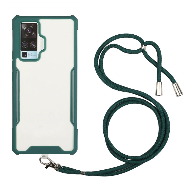 For vivo X50 Pro Acrylic + Color TPU Shockproof Case with Neck Lanyard