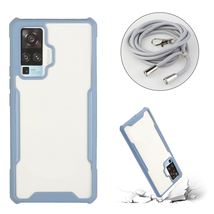 For vivo X50 Pro Acrylic + Color TPU Shockproof Case with Neck Lanyard
