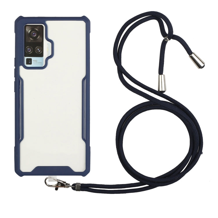 For vivo X50 Pro Acrylic + Color TPU Shockproof Case with Neck Lanyard