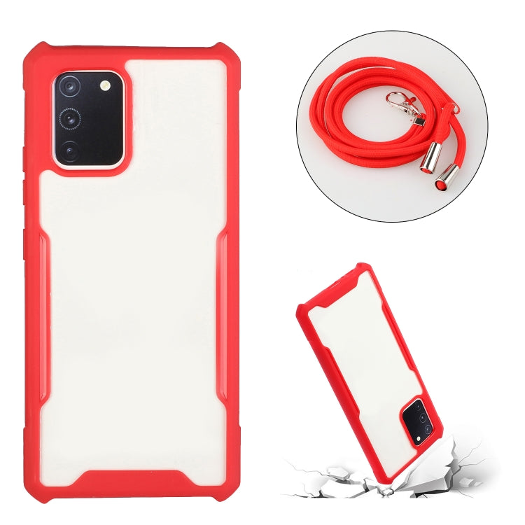For vivo Y20 / Y20i Acrylic + Color TPU Shockproof Case with Neck Lanyard