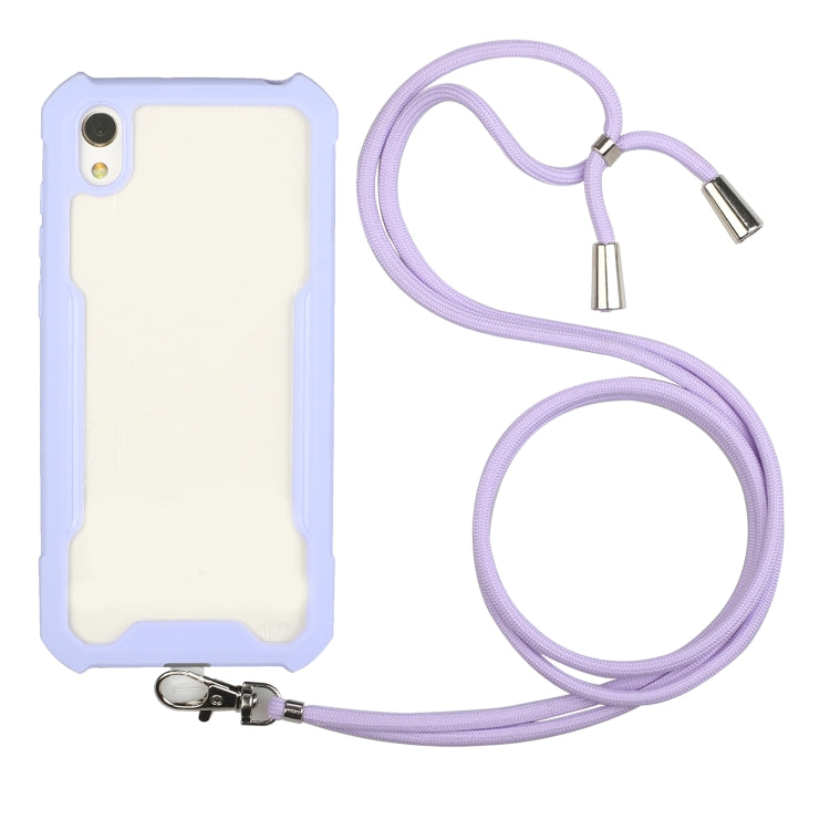 For vivo Y91c/Y93/Y95 (Front-mounted Fingerprint) Acrylic + Color TPU Shockproof Case with Neck Lanyard