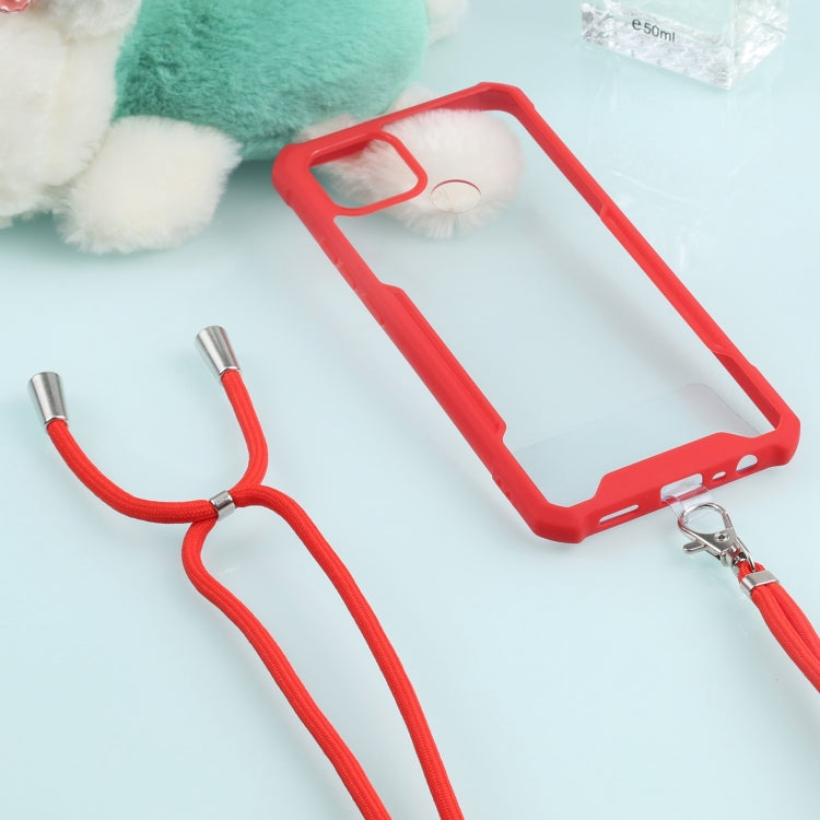 For OPPO A15 Acrylic + Color TPU Shockproof Case with Neck Lanyard