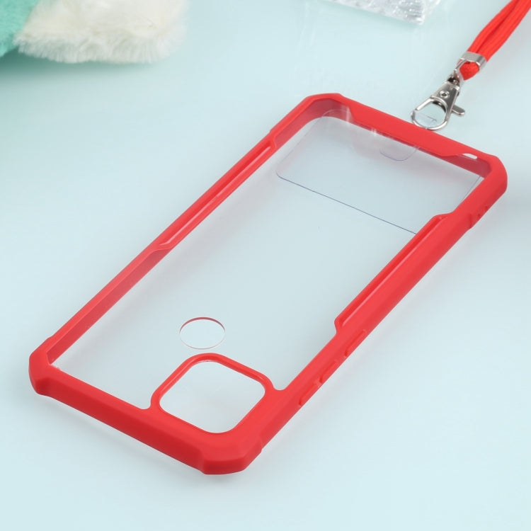 For OPPO A15 Acrylic + Color TPU Shockproof Case with Neck Lanyard