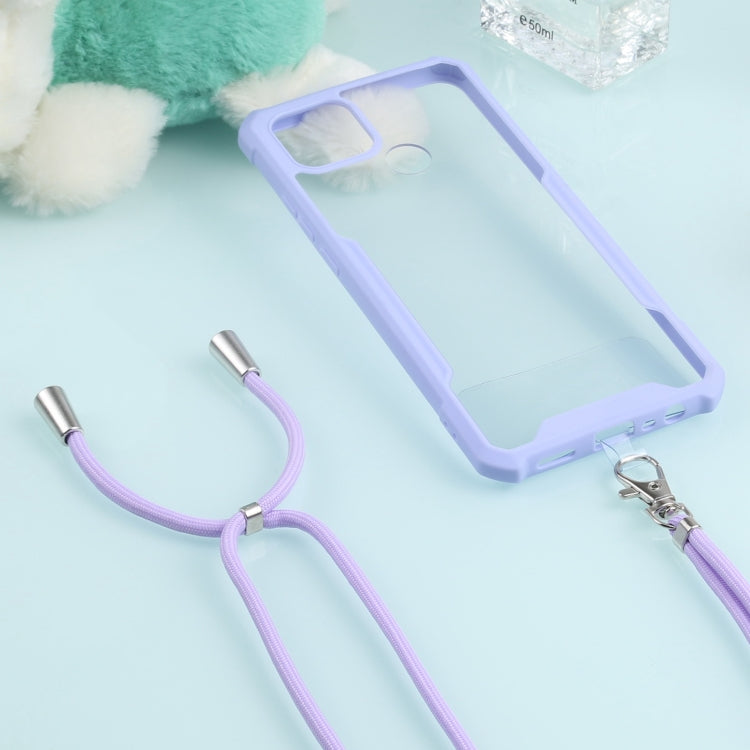 For OPPO A15 Acrylic + Color TPU Shockproof Case with Neck Lanyard
