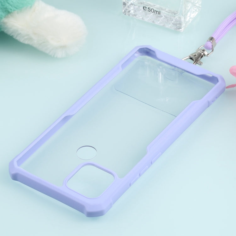 For OPPO A15 Acrylic + Color TPU Shockproof Case with Neck Lanyard